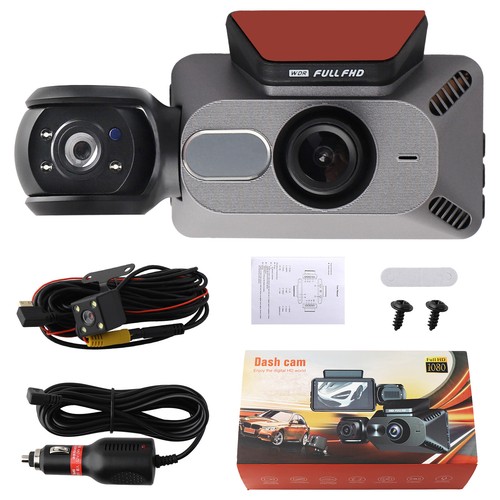 Dash Cam Car HD 1080P Front/Rear/Inside Dual Lens Video Recorder Camera G-Sensor - Picture 11 of 11