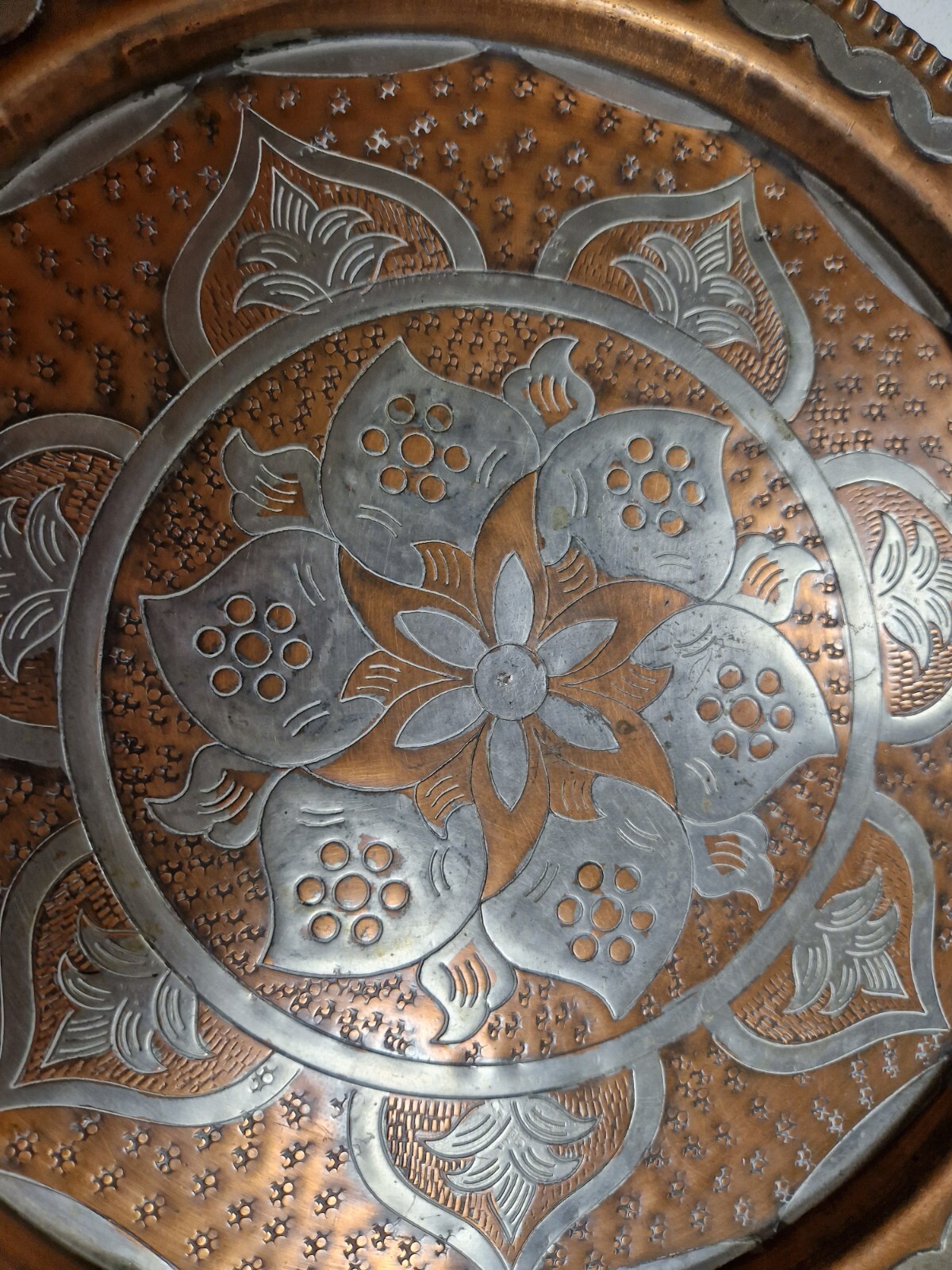 Large Vintage Copper And Brass Plate eBay