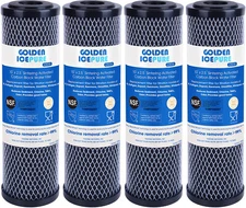 1 Micron 2.5" x 10" Whole House CTO Carbon Sediment Water Filter, 4PACK