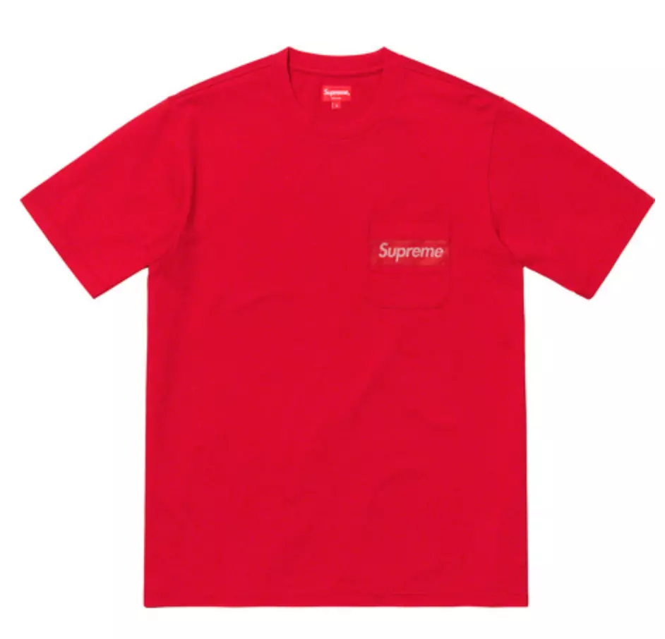 Supreme Mesh Stripe Pocket Tee Red Size Medium M