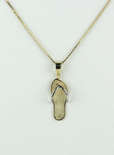 Two-Tone 14k Gold Flip Flop Sandal 