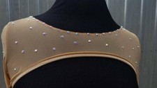 Belly Dance Burlesque Figure Skating Ballroom Nude Rhinestone Long Sleeve Shrug