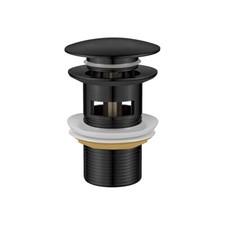 Black Basin Waste Plug Click Clack Pop up Slotted Waste for Bathroom Sink