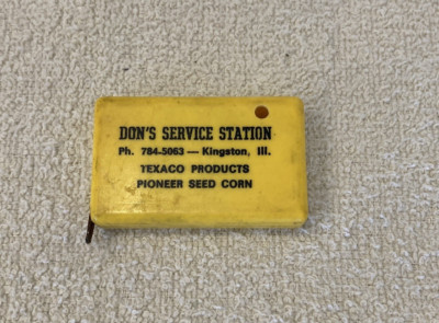 Vintage 36'' Pocket Tape Measure Don's Service Station Kingston, IL  Advertising