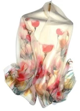 Shanlin Super Large Silk Feel Flower Floral Scarves for Women in Gift Box Tul...