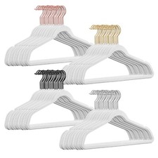 Kleiderbügel Samt Anzug Bügel Anti-Rutsch Silber Garderobenbügel Hemdbügel
