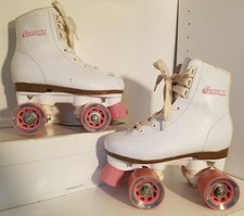 Vintage Chicago Girls Rink Skates White/Pink Size- Junior 13