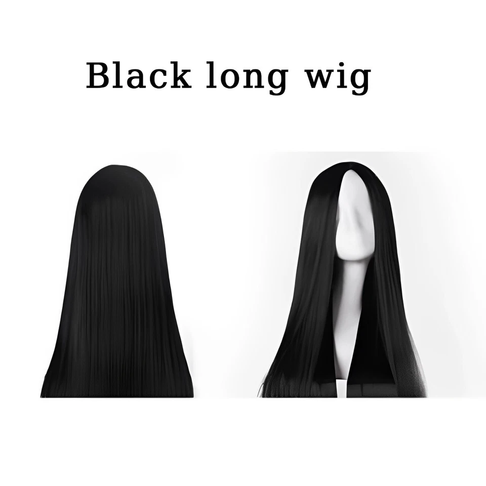 Máscara femenina de silicona realista con máscara facial montada en la cabeza y peluca larga negra Foto 3 de 4