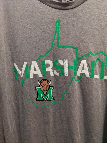 Marshall The Thundering Herd Men's Large Gray Short Sleeved Shirt NWT - Picture 2 of 7