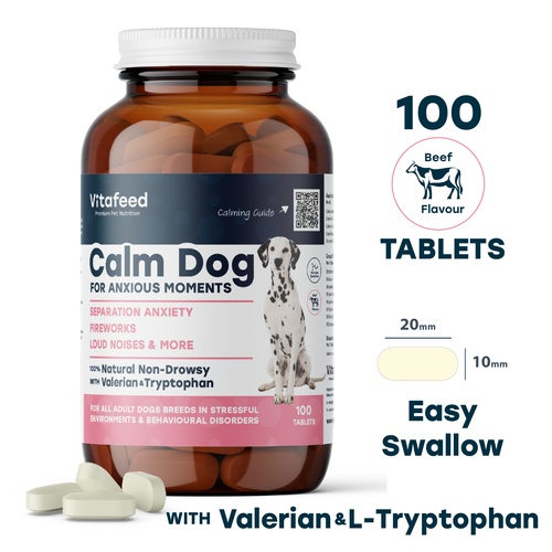Vitafeed Valerian LTryptophan Dog Calming (Non Drowsy) 100 Tablets eBay