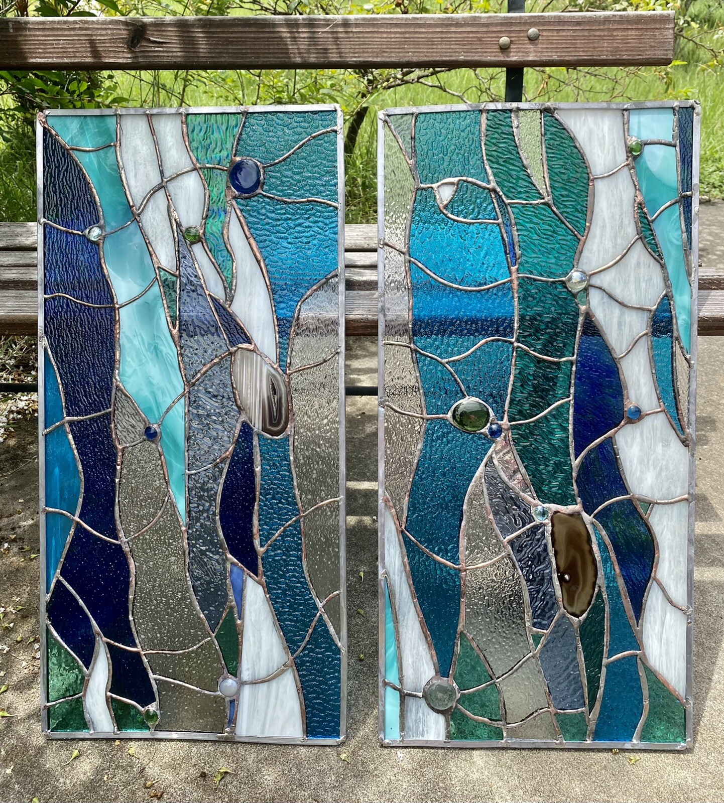 Abstract Stained Glass Window Cabinets Inserts Transom Panel ...
