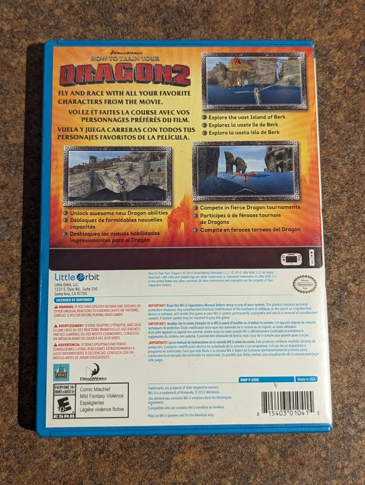 How To Train Your Dragon 2 (Nintendo Wii U, 2014) Complete CIB W/ Manual Tested - Image 2 of 4