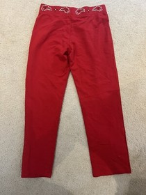 NWT Vintage Victoria Secret Embellished Red Flare Pants Size Medium
