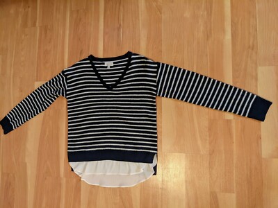 Lucky Brand Women Striped Woven Sweater Mix- XS