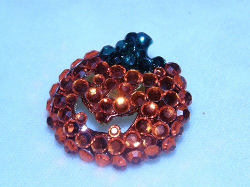 PIN CALABAZA HALLOWEEN CRISTAL AUSTRIACO BRILLANTE ¡NUEVO! - Imagen 2 de 3