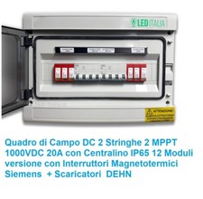 Quadro Di Campo Fotovoltaico 2 Stringhe 1000 V DC 20A con Centralino IP65 12 mod