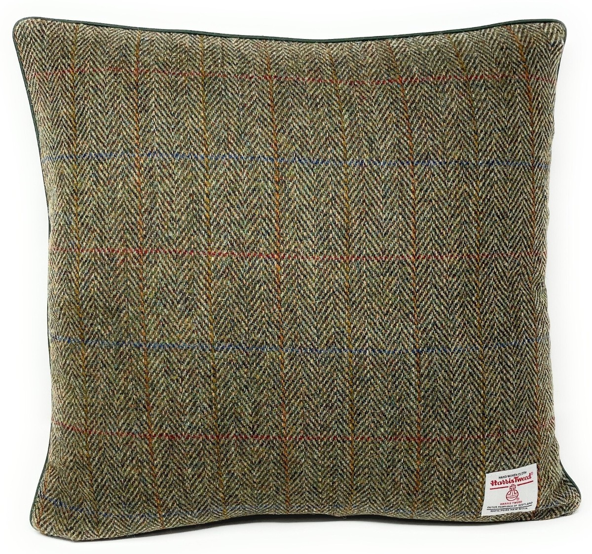 Harris Tweed Green Herringbone Double Sided Cushion Cover Takes 18in Insert