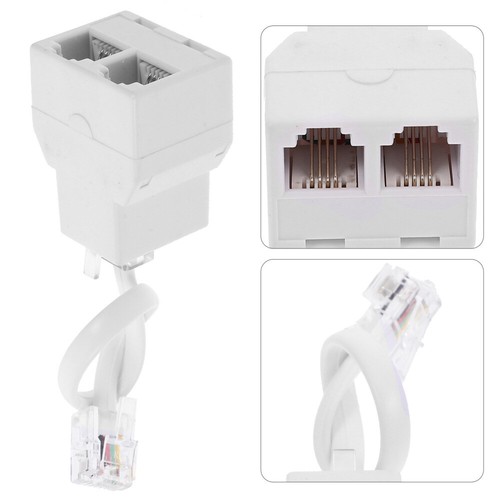 Phone Jack Distributor Office Telephone Splitter Ethernet Adapter Cable - Zdjęcie 11 z 12