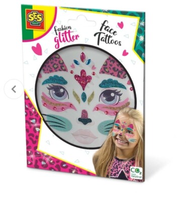 Fashion Glitzer Gesicht Tattoos - Katze