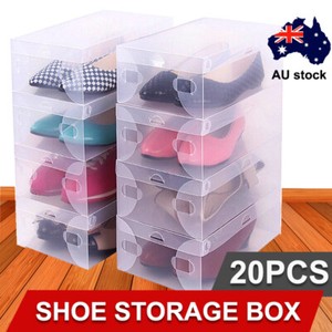 20x Clear Shoe Storage Transpa Box Foldable Stackable Plastic Boxes Organize 20x Clear Shoe Storage Transpa Box, Clear Stackable Storage Bins For Shoes