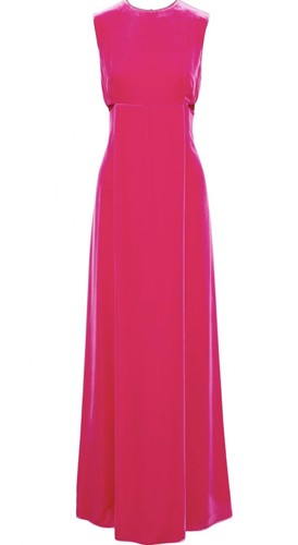 *VALENTINO* $9600 Runway Pink Velvet Cutout Gown New IT 40 - Picture 9 of 10