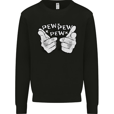 Pew Pew Pew Hände lustiges Sci-Fi Lichtschwert Herren Sweatshirt Pullover