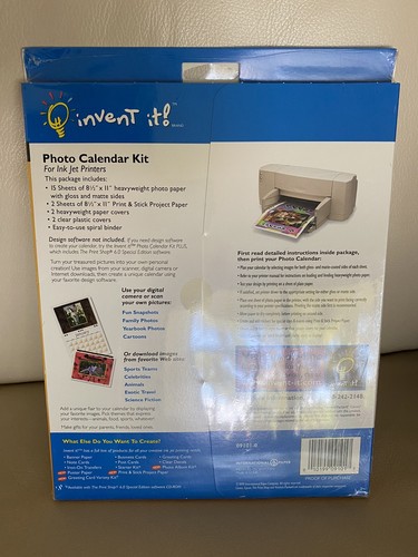 5 INVENT IT PHOTO CALENDER KIT 15 SHEETS OF 2 SIDED PHOTO PAPER EBay