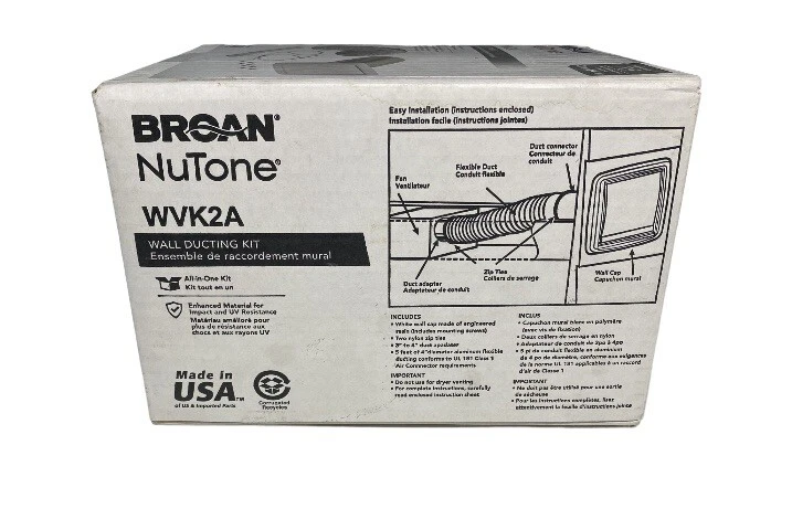 Broan NuTone WVK2A Wall Ducting Kit for fan with 3u0026#034;-4u0026#034; Duct | eBay