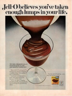 Vintage advertising print Dairy JELL-O Chocolate pudding pie filling enough lump