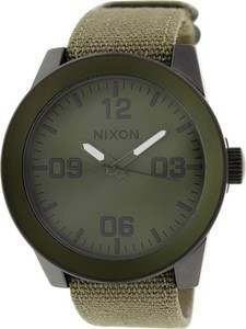 NWOT-Nixon-Corporal-Nylon-Mens-Watch-Army-Green-NT554