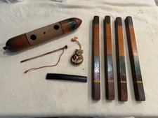 Wooden Musical Instaments : Guiro , Castanet, 4 Wooden Decorative Sticks Bx67