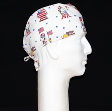 Peanuts Gang Characters Snoopy 4th July Celebration theme Scrub Hat