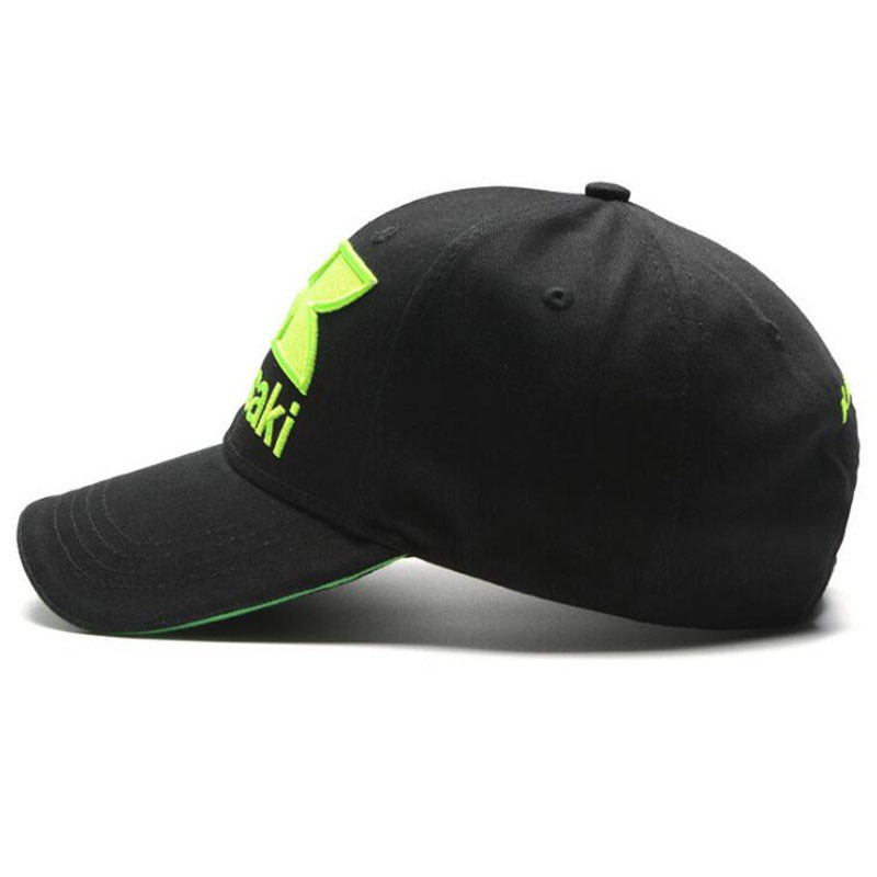 EMBROIDERY CAP BLACK × CHARCOAL EMBROIDERED KAWASAKI CAP HAT BASEBALL HELMET GPZ GPX NINJA