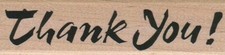 Thank You 1 1/4 x 4 1/2" Rubber Stamp, Thank You Stamp, Card Making