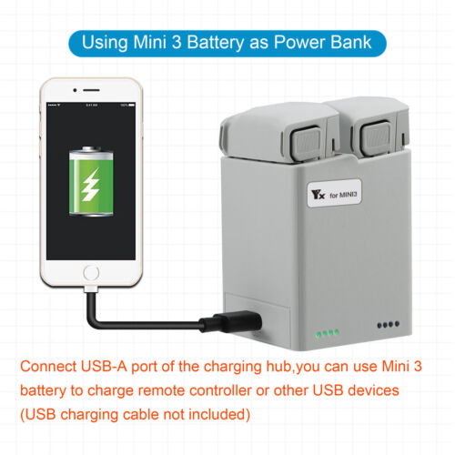 5V/2A QC3.0 Battery Charger Two Way USB Charging Hub For DJI Mini 3 Pro Drone a - Picture 2 of 7
