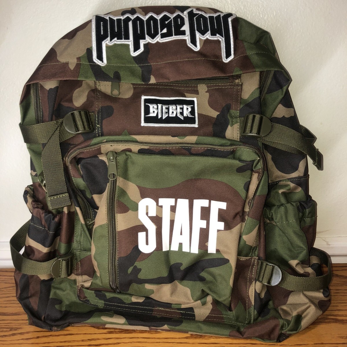 Justin Bieber Purpose Tour Staff Exclusive Backpack Camouflage 