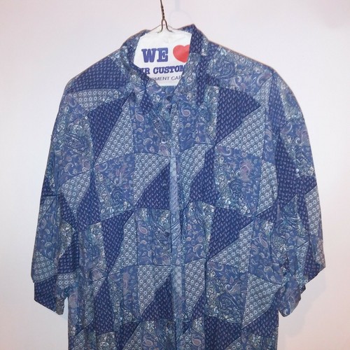 Structure Mens Button Down Shirt Large Short Sleeve 100% Rayon - Picture 4 of 6