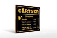 Holzschild Spruch 40X30 Cm GäRtner Stundenlohn Mindestens Deko Schild