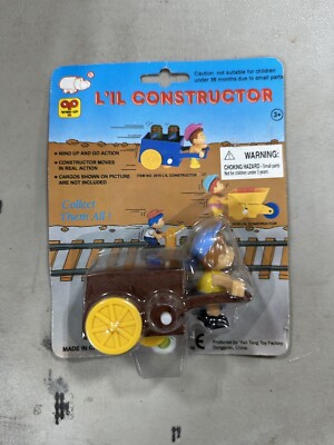 Lil Constructor Wind Up Toy Vintage New In Package Brown Wagon Pull C29