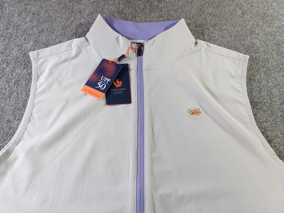 Chaleco de golf deportivo Donald Ross para hombre extra grande gris Jude nailon claro cremallera completa nuevo con etiquetas Foto 2 de 4