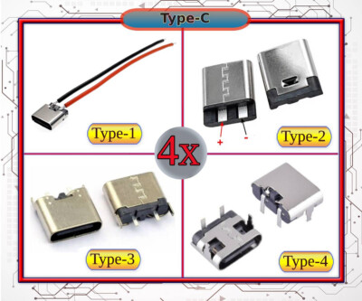 Type-C 2pin / 2 Pin universal female Charging Connector for Tablet Handy / DIY