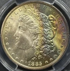 1885-P $1 Morgan Dollar PCGS MS66+ -- Phenomenal Rainbow Toned Gem