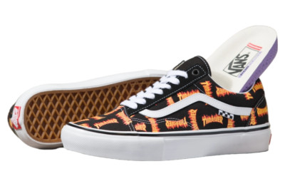 Vans x Thrasher Skate Old Skoo Shoes Black Multi Logo Sneakers Size 9.5 NEW