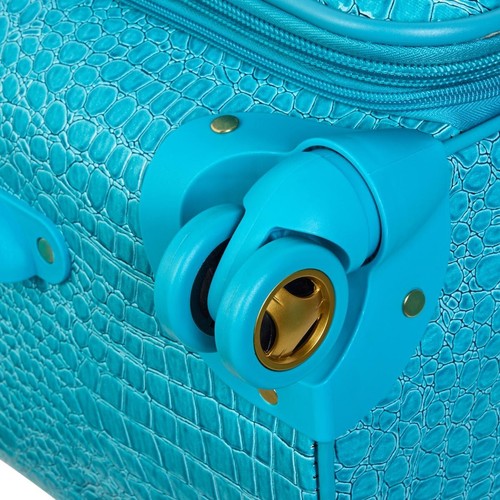 *Samantha Brown 2-piece Summer Croco 22" Carry-On & 26" Spinner Set - Turquoise - 第 7/10 張圖片