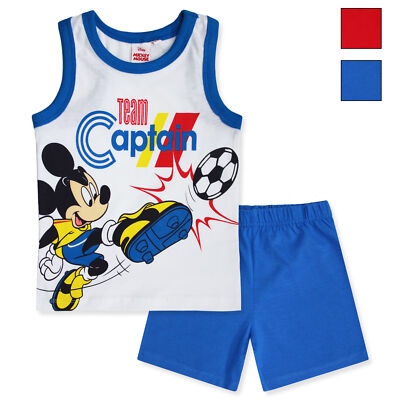 Disney Mickey Mouse Kids Pyjamas Tank Top & Summer Shorts Cotton 6581