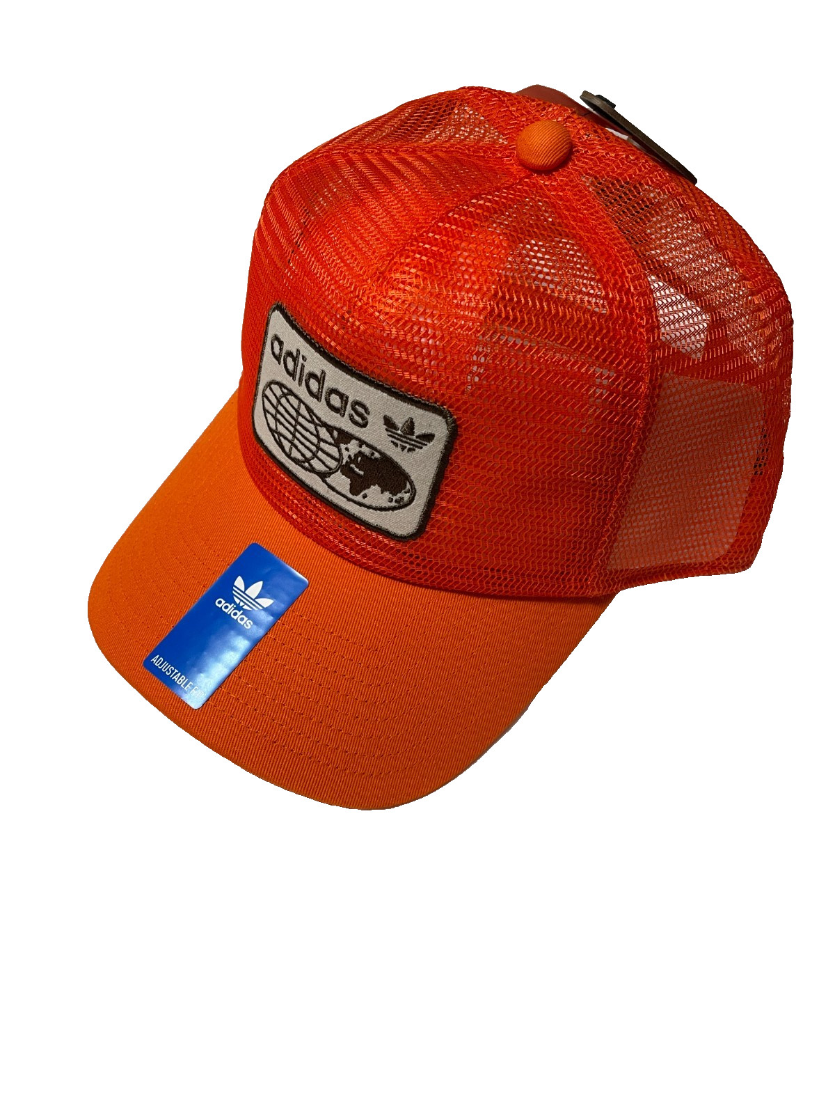 Mens Adjustable Snapback Worldwide Mesh Orange