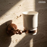 PaulGurkes Kupfer Zahnputzbecher Nostalgie Retro Bad-Accessoires Keramik