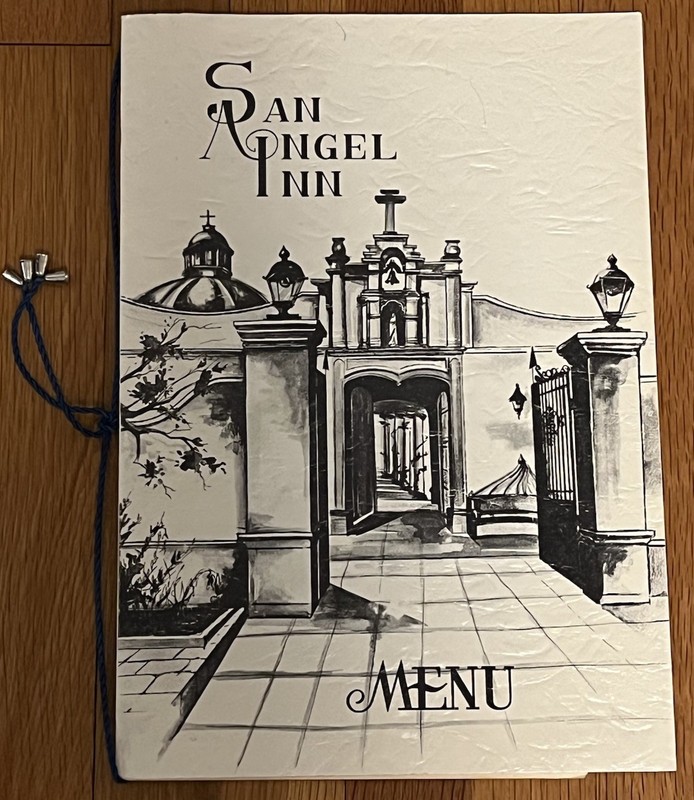Vintage 1960s-70s San Angel Inn Restaurant Menu, Mexico City, Mexico
