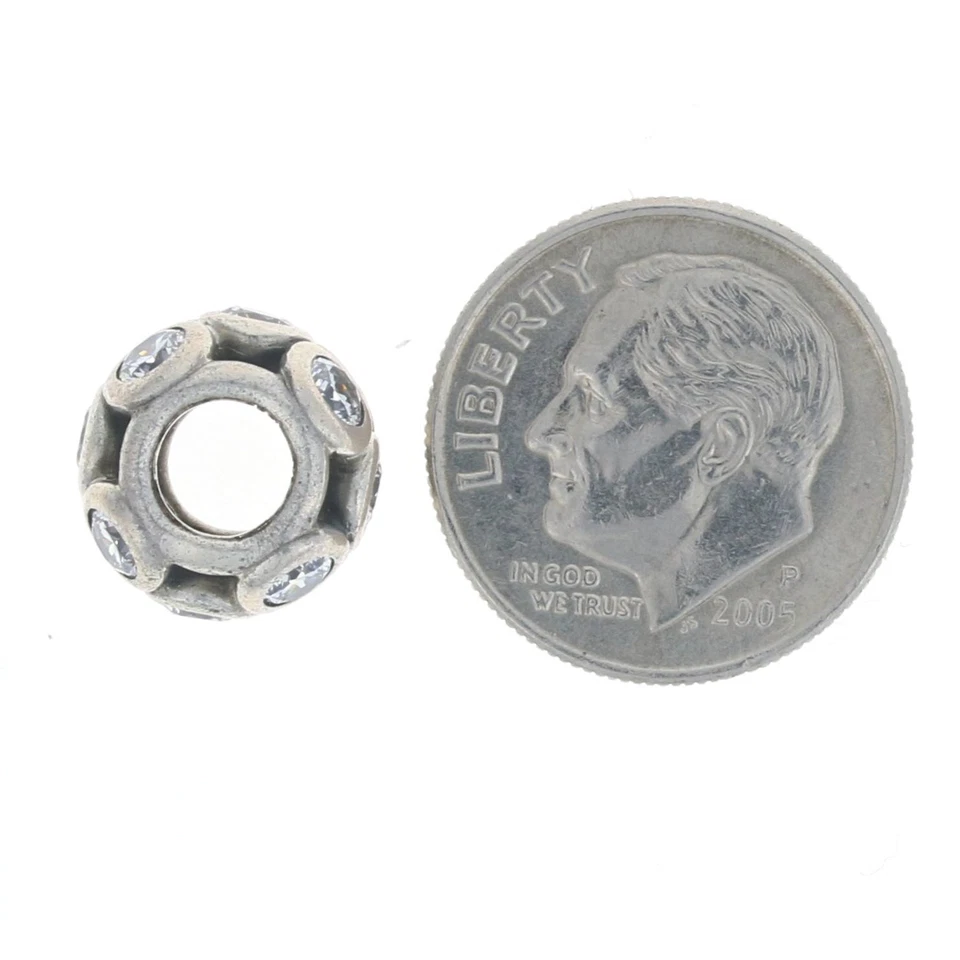 Neuf PANDORA Fantasque Feux Zircon Transparent Breloque - Argent Perle 791153CZ - Photo 4/4