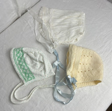 Vintage Baby Bonnets/Set of 3